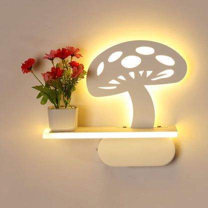 Rynx | Acrylic Wall Spotlight with Shelf Living Room Restaurant Modern Stylish Wall Lamp in White