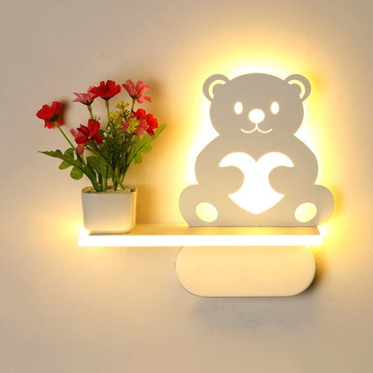 Rynx | Acrylic Wall Spotlight with Shelf Living Room Restaurant Modern Stylish Wall Lamp in White