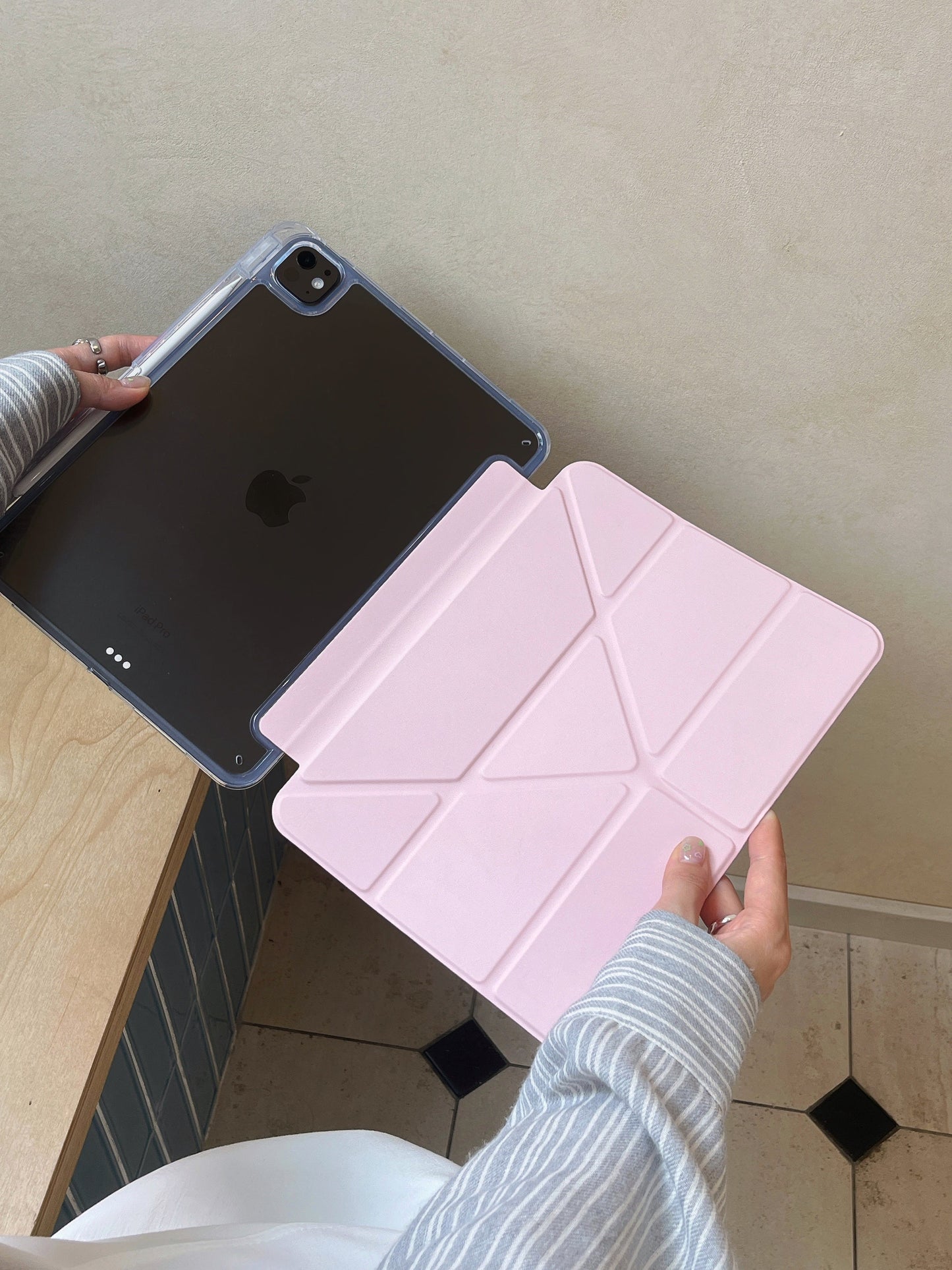 Rynx | Pastel Origami Stand iPad Case Slim Magnetic Foldable Stand