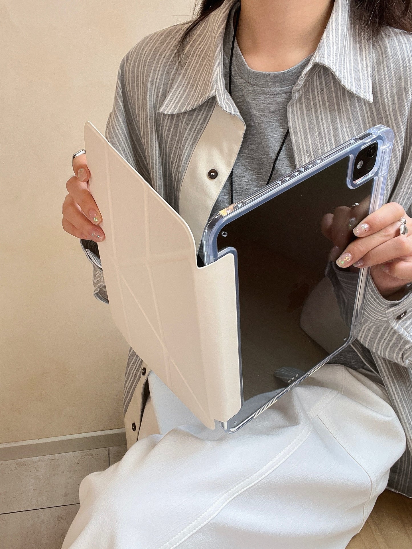 Rynx | Pastel Origami Stand iPad Case Slim Magnetic Foldable Stand