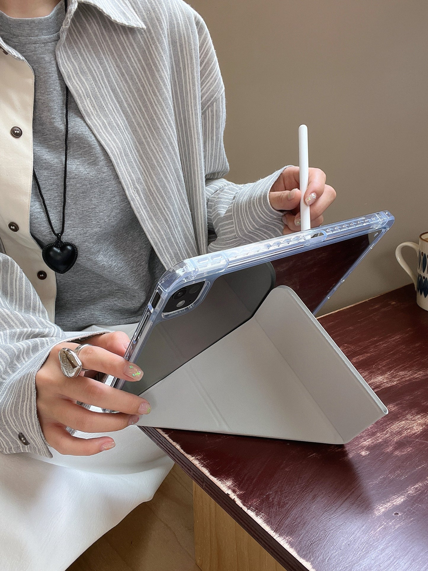 Rynx | Pastel Origami Stand iPad Case Slim Magnetic Foldable Stand