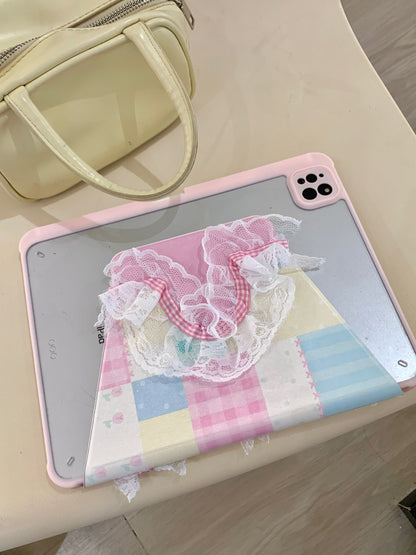 Rynx | Pastel Patchwork Lace iPad Case – Sweet Bows, Stand Case