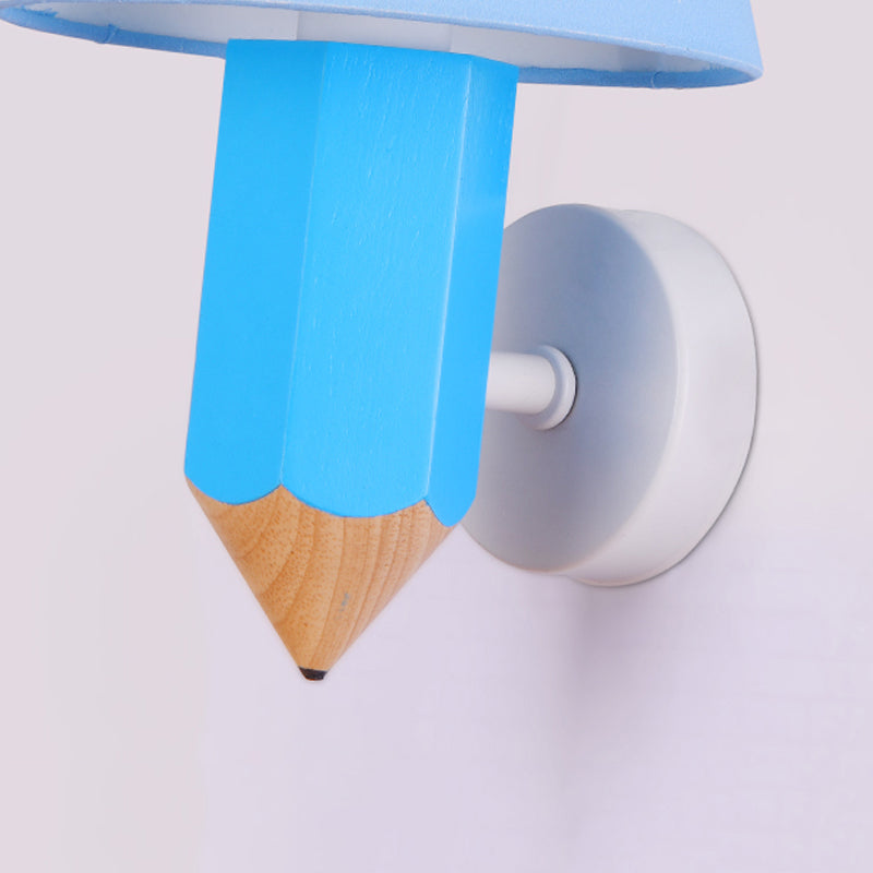 Rynx | Pencil Kids Room Wall Light with Conical Shade Resin 1 Head Modern Wall Lamp in Blue