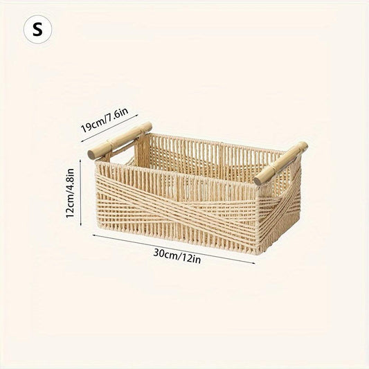 Rynx | Charming Oversized Rattan Storage Basket with Comfortable Handles - Stylish Open Organizer for Any Room