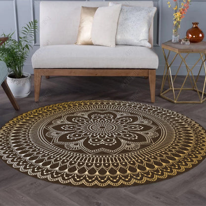 Rynx | Chic Tribal Patterned Rug Multi Colored Moroccan Rug Polyester Anti-Slip Backing Washable Pet Friendly Carpet for Bedroom