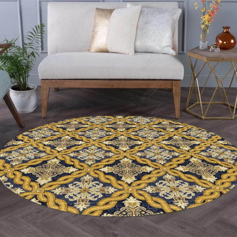 Rynx | Chic Tribal Patterned Rug Multi Colored Moroccan Rug Polyester Anti-Slip Backing Washable Pet Friendly Carpet for Bedroom