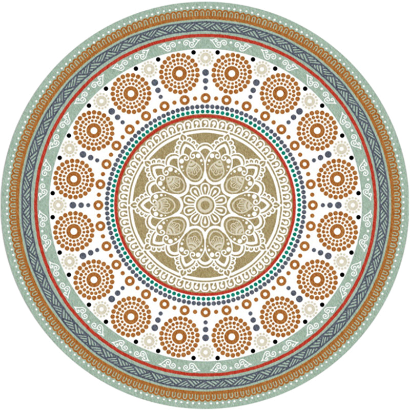 Rynx | Chic Tribal Patterned Rug Multi Colored Moroccan Rug Polyester Anti-Slip Backing Washable Pet Friendly Carpet for Bedroom