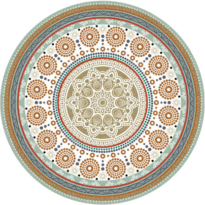 Rynx | Chic Tribal Patterned Rug Multi Colored Moroccan Rug Polyester Anti-Slip Backing Washable Pet Friendly Carpet for Bedroom