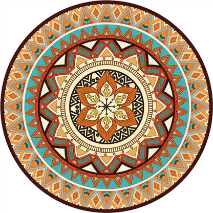 Rynx | Chic Tribal Patterned Rug Multi Colored Moroccan Rug Polyester Anti-Slip Backing Washable Pet Friendly Carpet for Bedroom