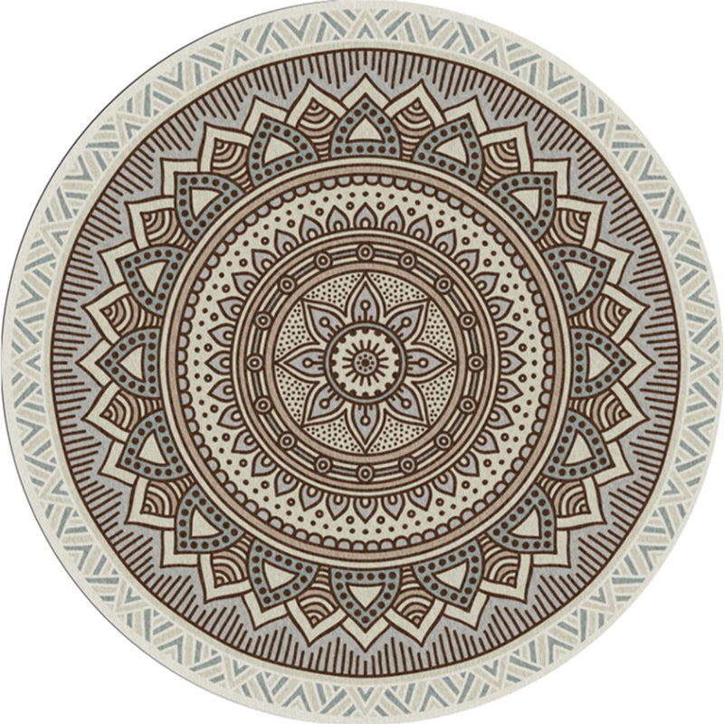 Rynx | Chic Tribal Patterned Rug Multi Colored Moroccan Rug Polyester Anti-Slip Backing Washable Pet Friendly Carpet for Bedroom
