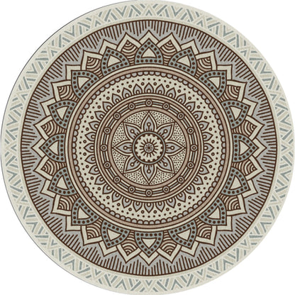 Rynx | Chic Tribal Patterned Rug Multi Colored Moroccan Rug Polyester Anti-Slip Backing Washable Pet Friendly Carpet for Bedroom