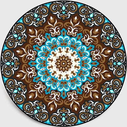 Rynx | Multicolored Living Room Carpet Turkish Floral Swirl Rug Synthetic Non-Slip Pet-Friendly Machine Washable Carpet