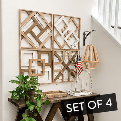 Rynx | Various wooden wall art pieces, set of 4
