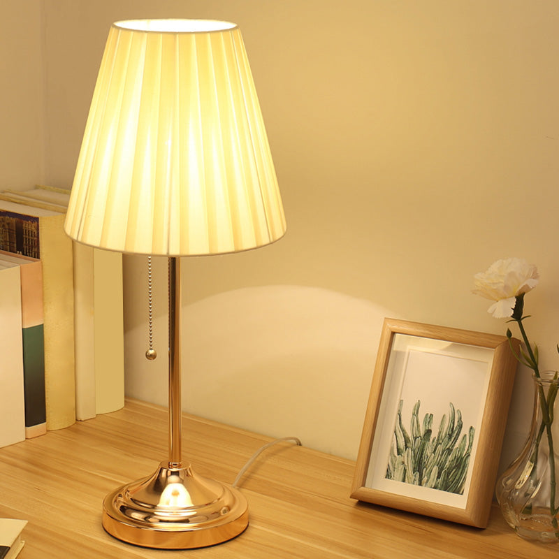 Rynx | AstralGlow - Elegant Fabric Empire Shade Table Lamp with Pull Chain