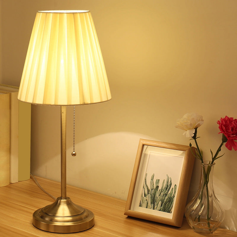 Rynx | AstralGlow - Elegant Fabric Empire Shade Table Lamp with Pull Chain