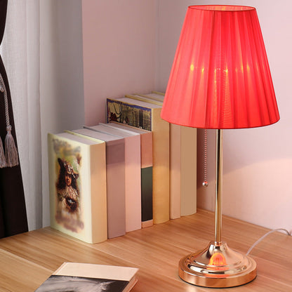 Rynx | AstralGlow - Elegant Fabric Empire Shade Table Lamp with Pull Chain