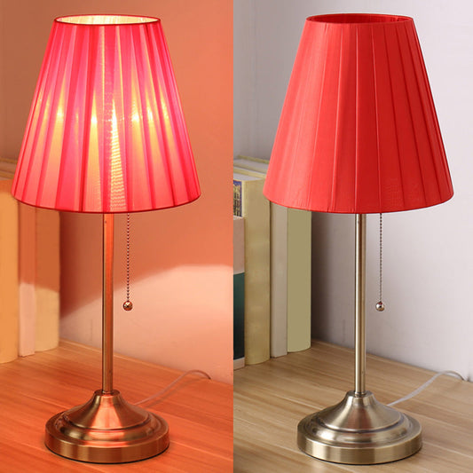 Rynx | AstralGlow - Elegant Fabric Empire Shade Table Lamp with Pull Chain