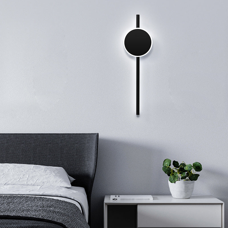 Rynx | Black Hour Hand Wall Sconce Light Minimalist Metal LED Wall Mount Lighting for Living Room