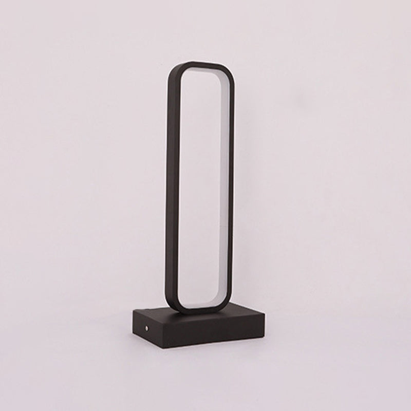Rynx | SimpleLED - Black Metal Nightstand Lamp with Rounded Rectangular Shape