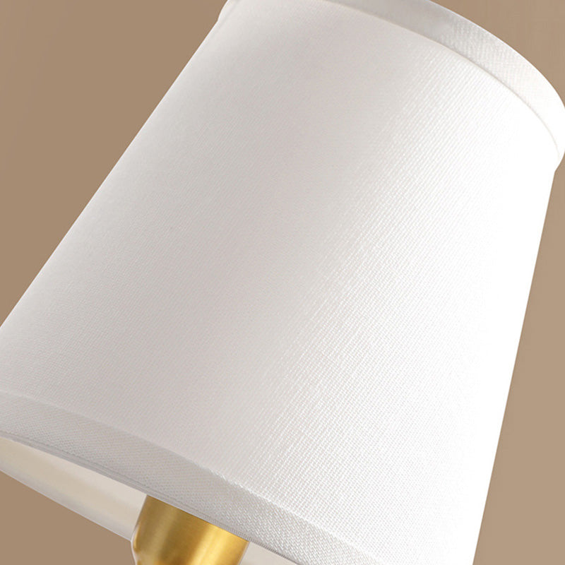 Rynx | Candle Holder Metal Wall Lamp Minimalism 1-Light Wall Mounted Lighting for the Living Room with Conical Fabric Lampshade in Gold