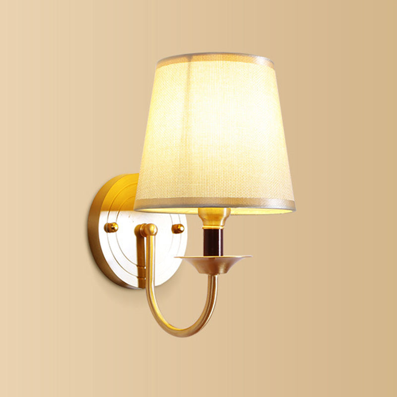 Rynx | 1 Wall Lamp Simplicity Geometrically Shaped Fabric Wall Lamp in Gold