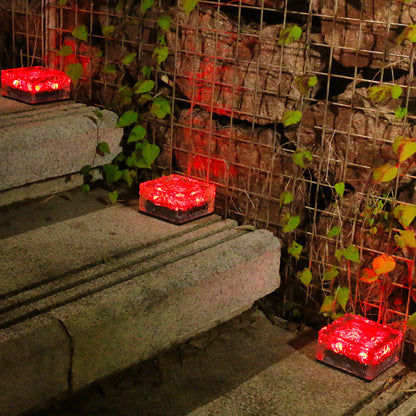 Rynx | IceGlow Solar LED Floor Recessed Light | Waterproof | Glass Effect | Garden Lighting in Various Colors