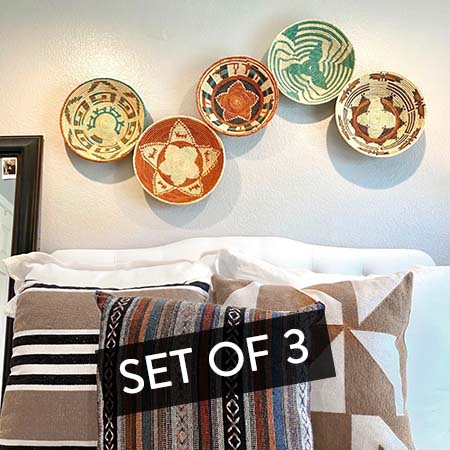 Rynx | Mixed handwoven wall baskets, set of 3