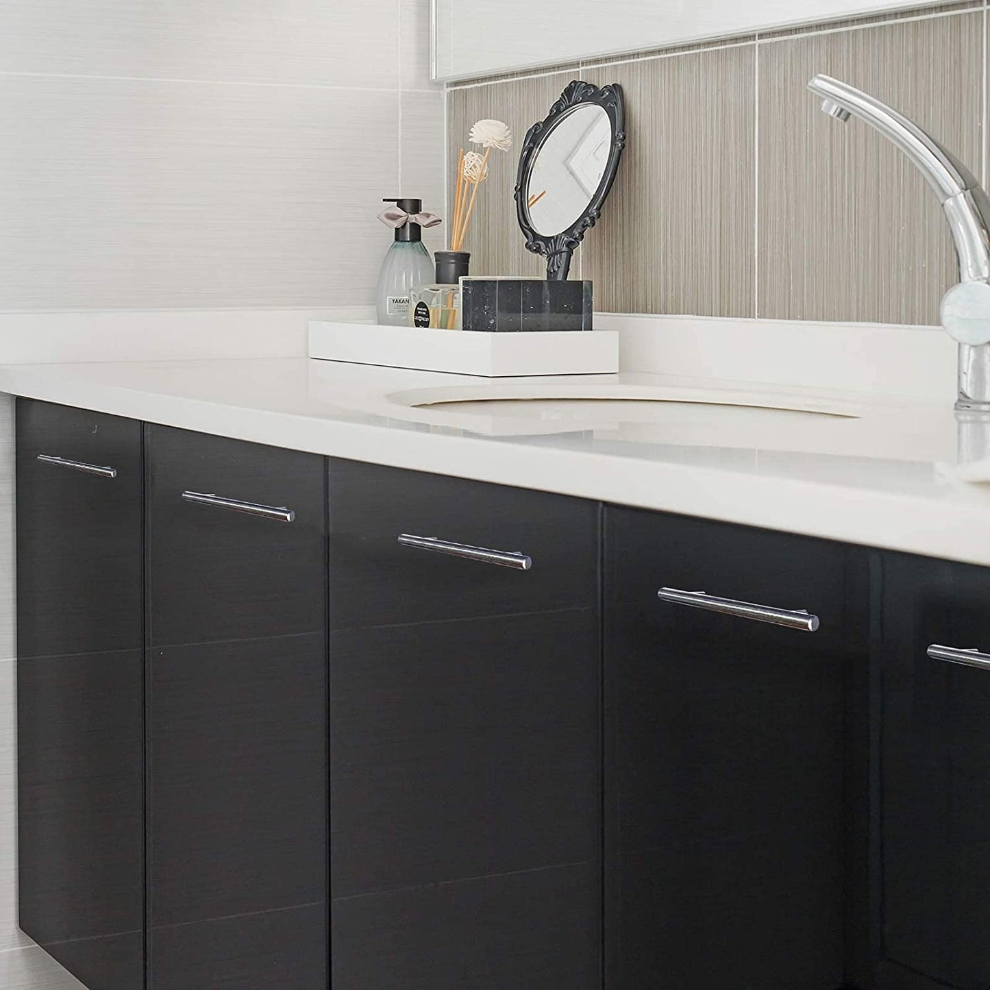 Rynx | Brushed Nickel Modern Stainless Steel Drawer Hardware T-Bar Handles
