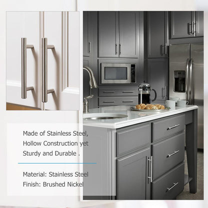 Rynx | Brushed Nickel Modern Stainless Steel Drawer Hardware T-Bar Handles