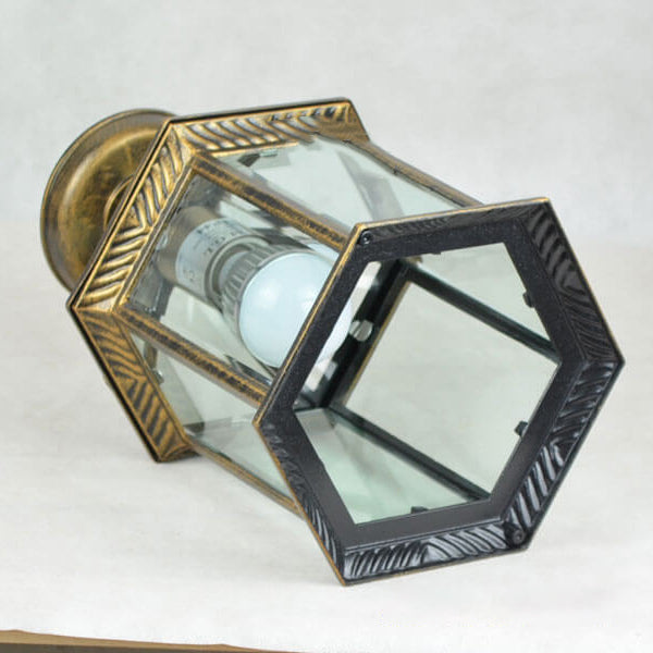 Rynx | HexaLux Outdoor Lantern Ceiling Light | Waterproof | Hexagonal Design | Semi-Surface Mount