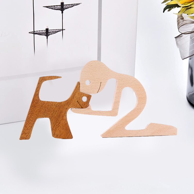 Rynx | Gift for Animal Lovers - Wooden Sculpture Table Ornaments - The Love Between You and Your Furry Friend