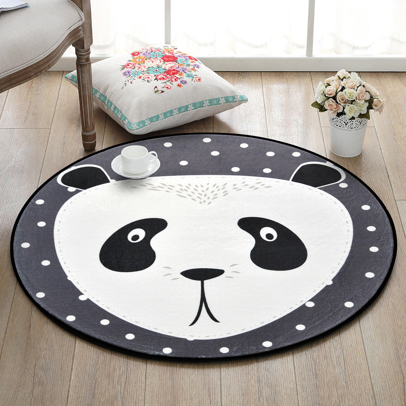 Rynx | Creative Cartoon Area Rug Multi Colors Animals with Dotted Background Carpet Washable Pet Friendly Non-Slip Rug for Children's Room