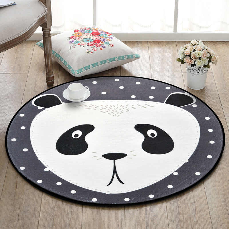 Rynx | Creative Cartoon Area Rug Multi Colors Animals with Dotted Background Carpet Washable Pet Friendly Non-Slip Rug for Children's Room