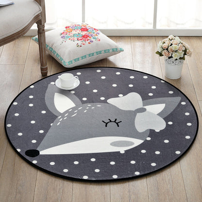 Rynx | Creative Cartoon Area Rug Multi Colors Animals with Dotted Background Carpet Washable Pet Friendly Non-Slip Rug for Children's Room