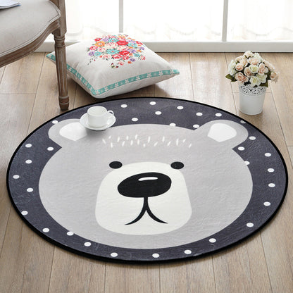 Rynx | Creative Cartoon Area Rug Multi Colors Animals with Dotted Background Carpet Washable Pet Friendly Non-Slip Rug for Children's Room