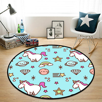 Rynx | Beautiful Multi Color Cartoon Rug Synthetic Scandinavian Rug Non-Slip Machine Washable Stain Resistant Carpet for Children’s Room