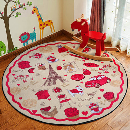 Rynx | Stylish Cartoon Rug Multicolor Fairy Tale World Rug Non-Slip Backing Machine Washable Stain Resistant Rug for Kindergarten