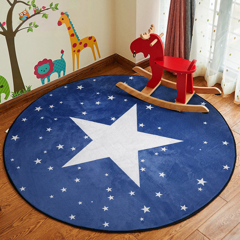 Rynx | Stylish Cartoon Rug Multicolor Fairy Tale World Rug Non-Slip Backing Machine Washable Stain Resistant Rug for Kindergarten