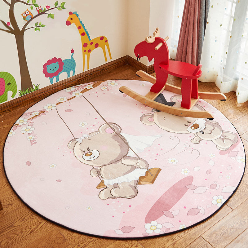 Rynx | Stylish Cartoon Rug Multicolor Fairy Tale World Rug Non-Slip Backing Machine Washable Stain Resistant Rug for Kindergarten