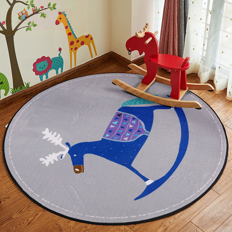 Rynx | Stylish Cartoon Rug Multicolor Fairy Tale World Rug Non-Slip Backing Machine Washable Stain Resistant Rug for Kindergarten