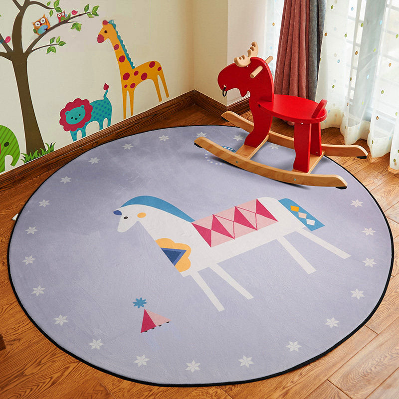 Rynx | Stylish Cartoon Rug Multicolor Fairy Tale World Rug Non-Slip Backing Machine Washable Stain Resistant Rug for Kindergarten