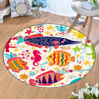 Rynx | Aesthetics Animal Pattern Carpet Multifunctional Colorful Cartoon Carpet Polyester Machine Washable Non-Slip Back Pet-Friendly Carpet for Children's Room
