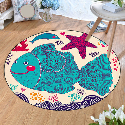 Rynx | Aesthetics Animal Pattern Carpet Multifunctional Colorful Cartoon Carpet Polyester Machine Washable Non-Slip Back Pet-Friendly Carpet for Children's Room