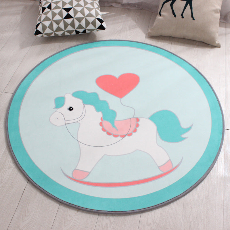 Rynx | Children's furniture Animal rug Multicolored polypropylene fabric Washable pet-friendly non-slip rug for children's room