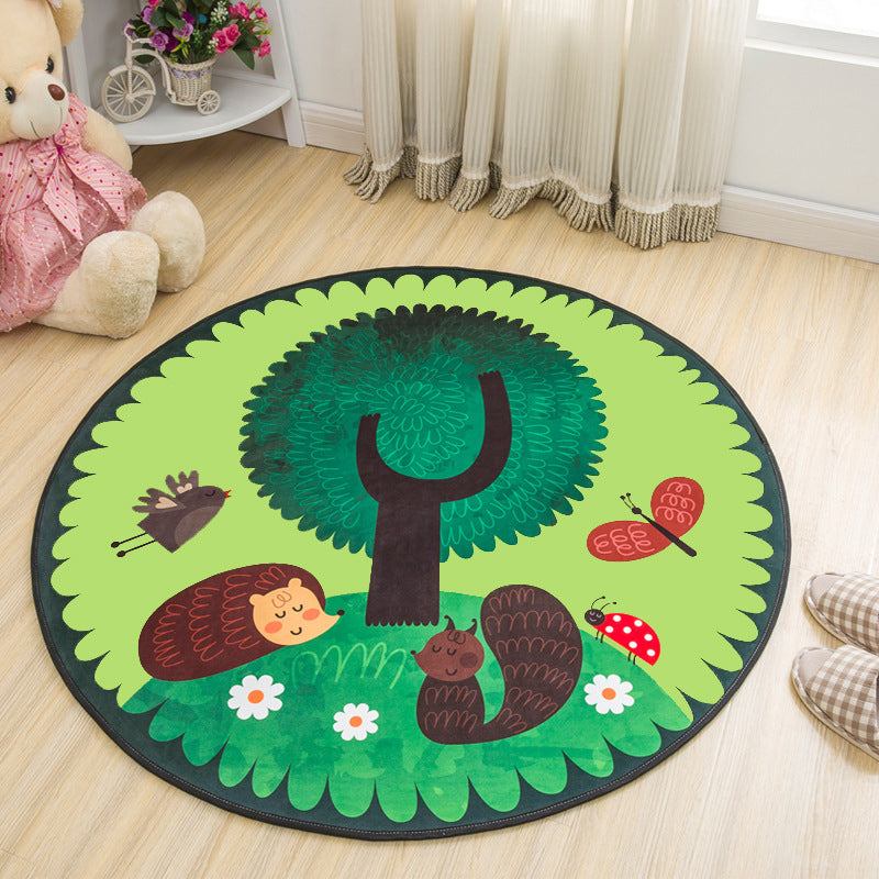 Rynx | Children's furniture Animal rug Multicolored polypropylene fabric Washable pet-friendly non-slip rug for children's room