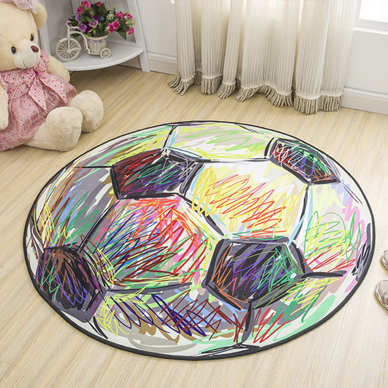 Rynx | Children's furniture Animal rug Multicolored polypropylene fabric Washable pet-friendly non-slip rug for children's room