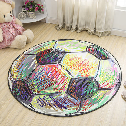 Rynx | Children's furniture Animal rug Multicolored polypropylene fabric Washable pet-friendly non-slip rug for children's room