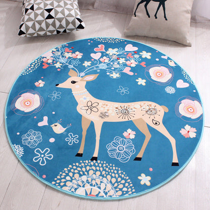 Rynx | Children's furniture Animal rug Multicolored polypropylene fabric Washable pet-friendly non-slip rug for children's room