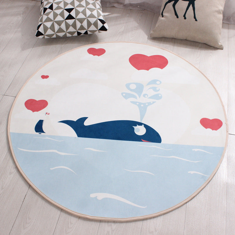 Rynx | Children's furniture Animal rug Multicolored polypropylene fabric Washable pet-friendly non-slip rug for children's room