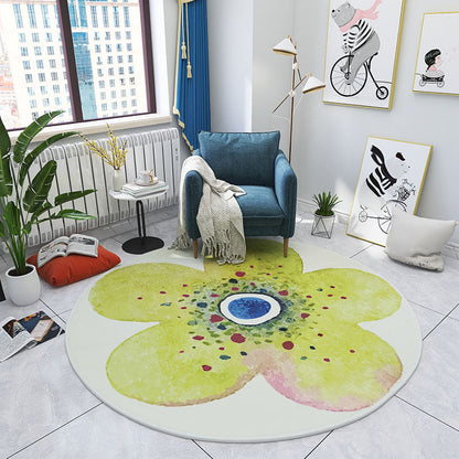 Rynx | Multicolored Bedroom Rug Children Flower Rug Cotton Machine Wash Animal Friendly Area Rug
